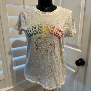 White “ Respect” Multicolor T-Shirt